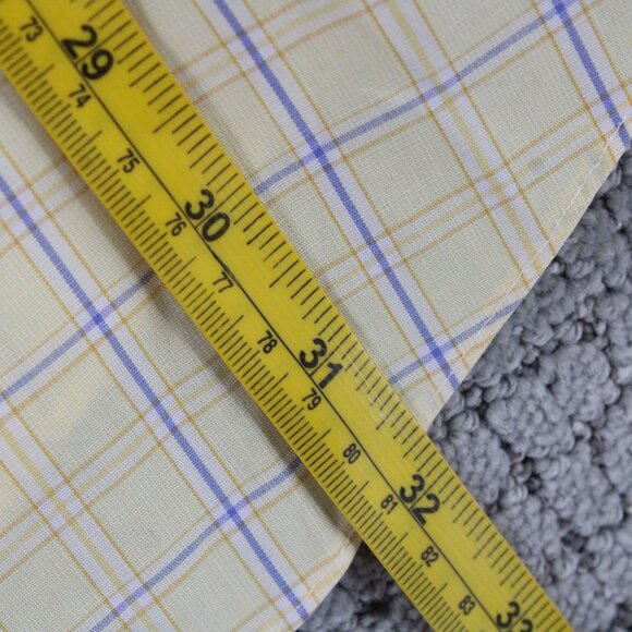 Brooks Brothers Shirt Mens Medium M Yellow Beige Plaid Button Down Short Sleeve - Picture 9 of 9